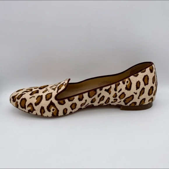 J CREW COLLECTION Calf Hair Leopard Print Cleo Loafers - A0615 - Sz 7 - Picture 4 of 9